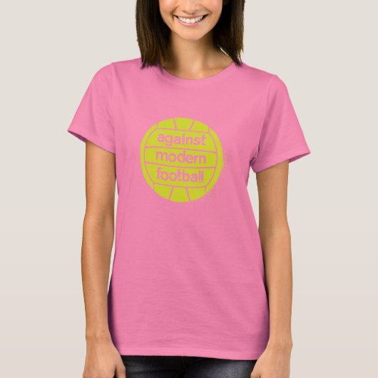 Vrouwen tegen modern Football (bruin/Limoen) T-shirt (Voorkant)