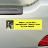 Vrouwen tegen Palin "Verkeerde vrouwen ... Bumpersticker (Op auto)