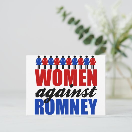 Vrouwen tegen Romney Briefkaart (Staand voorkant)