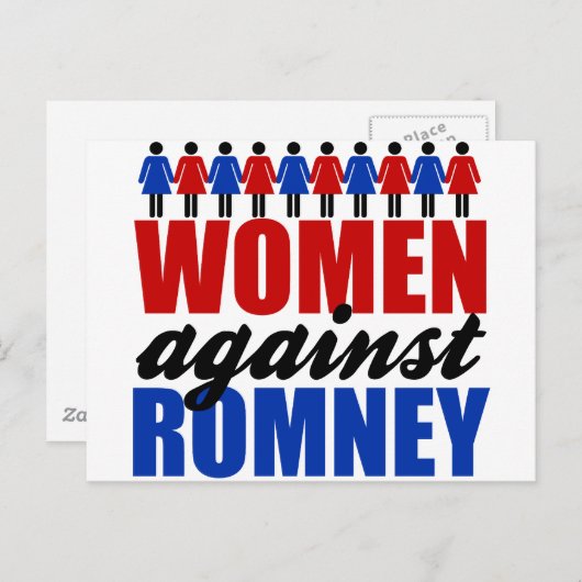 Vrouwen tegen Romney Briefkaart (Voorkant / Achterkant)