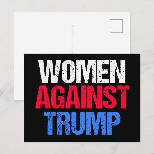 Vrouwen tegen Trump 2024 verkiezingen zwart Briefkaart (Voorkant / Achterkant)