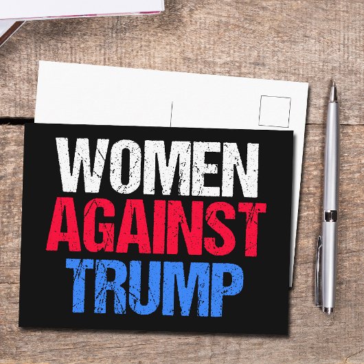 Vrouwen tegen Trump 2024 verkiezingen zwart Briefkaart