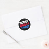 Vrouwen tegen Trump 2024 verkiezingen zwart Ronde Sticker (Envelop)