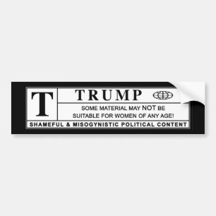 Vrouwen tegen Trump Waarschuwingslabel Bumpersticker