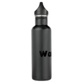 Vrouwen tekst Naam Kleur mat zwart Water fles (Links)