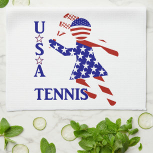 Vrouwen tennis met USA-patriottisme Theedoek