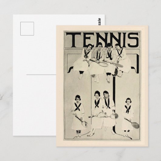  vrouwen tennis team promotie 1920 briefkaart (Voorkant / Achterkant)