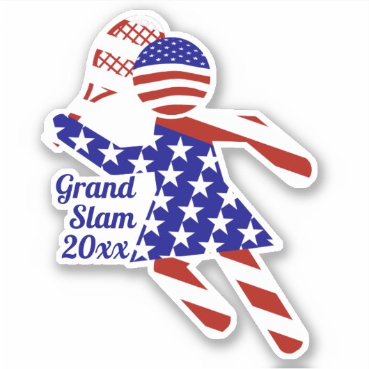 Vrouwen Tennis USA Patriottisch Sticker