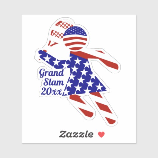 Vrouwen Tennis USA Patriottisch Sticker (Vel)