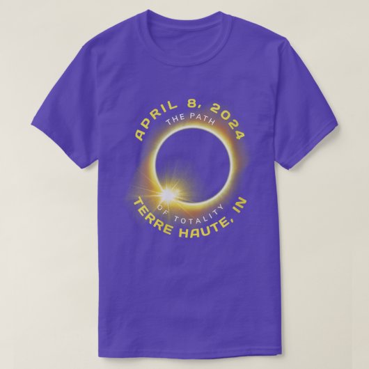 Vrouwen Terre Haute Indiana Solar Eclipse Totale T-shirt (Design voorkant)
