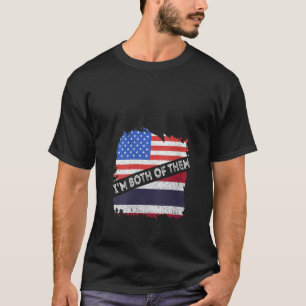 Vrouwen Thailand Vlag VS Amerika Ik ben beiden van T-shirt