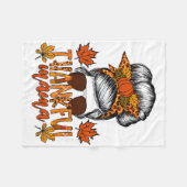 Vrouwen Thanksgiving Messy Bun Hair Herfst Mama Fleece Deken (Voorkant (Horizontaal))