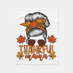 Vrouwen Thanksgiving Messy Bun Hair Herfst Mama Fleece Deken