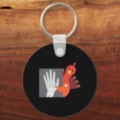 Vrouwen Thanksgiving Turkije Röntgen Tech Fall Rad Sleutelhanger (Voorkant)