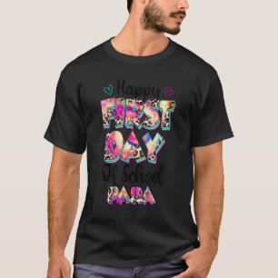 Vrouwen Tie Dye Luipaard Gelukkige Eerste Schoolda T-shirt