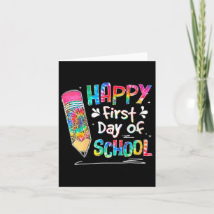 Vrouwen Tie Dye Pencil Happy Eerste Dag van de Sch Kaart