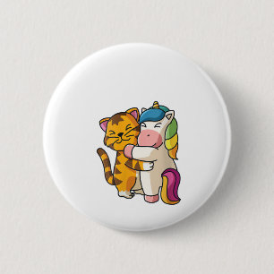 Vrouwen Tijger en Eenhoorn Schattigee Zoo Dieren K Ronde Button 5,7 Cm