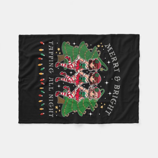 Vrouwen tikken op dans en zijn vrolijk kerst elf d fleece deken (Voorkant (Horizontaal))