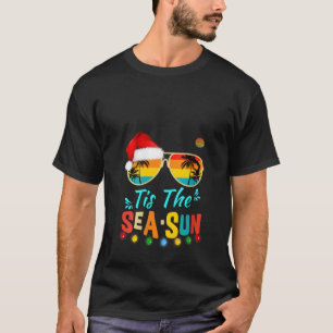 Vrouwen Tis Het Zee Zon Santa Beach Zomer Kerstmis T-shirt