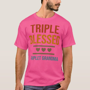 Vrouwen Triple Blessed Triplet Grandma Grandchildr T-shirt