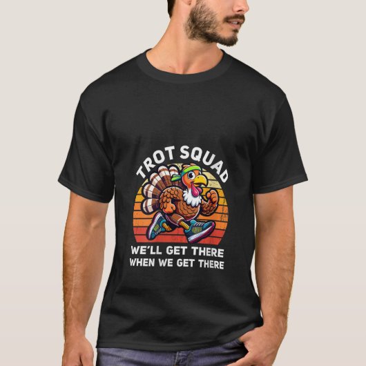 Vrouwen Trot Squad Grappige Thanksgiving Turkije R T-shirt (Voorkant)