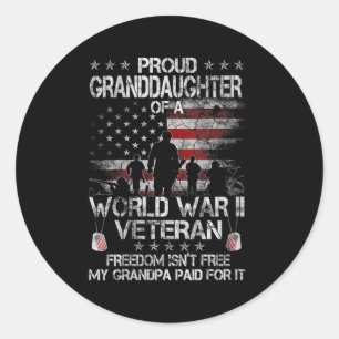 Vrouwen trots kleindochter van een WOII veteraan U Ronde Sticker