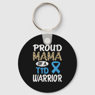 Vrouwen Trots Mama van een T1D Warrior V-hals Sleutelhanger