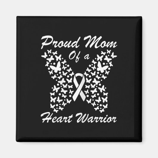 Vrouwen Trots Moeder Van Een Hart Strijder Hartzie Magneet (Voorkant)