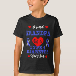Vrouwen trots opa van een type 1 diabetes Awarenen T-shirt