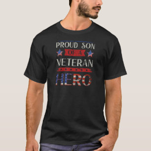 Vrouwen trots zoon van een veteraan held VS vlag T-shirt