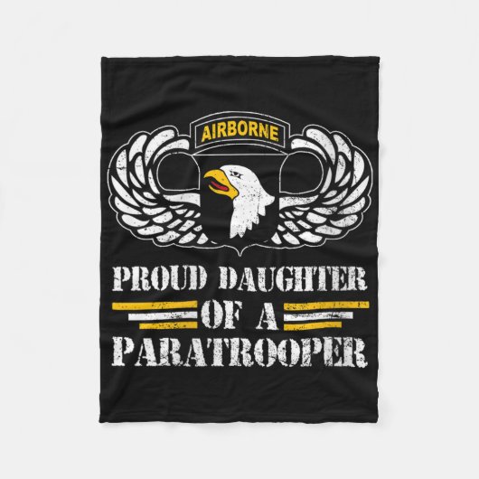 Vrouwen trotse dochter van 101st Airborne Division Fleece Deken (Voorkant)