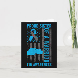 Vrouwen trotse zus van een T1D Warrior Type 1 Diab Kaart