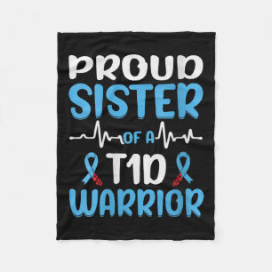 Vrouwen trotse zus van een T1D Warrior V-hals Fleece Deken