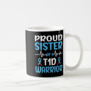 Vrouwen trotse zus van een T1D Warrior V-hals Koffiemok