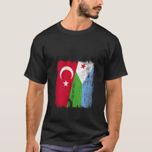 Vrouwen Turkije Djibouti Halve Vlag Turks Djibouti T-shirt