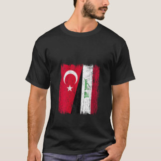 Vrouwen Turkije Irak Halve Vlag Turkse Iraakse Jer T-shirt