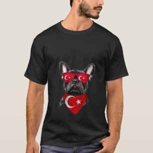 Vrouwen Turkse vlag Amerikaanse Franse Bulldog Her T-shirt