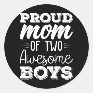 Vrouwen Twee Mama Van 2 Jongens Moederdag 65 Ronde Sticker