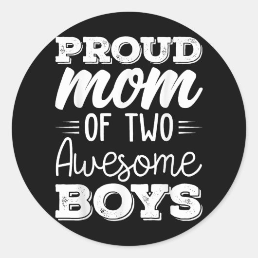 Vrouwen Twee Mama Van 2 Jongens Moederdag 65 Ronde Sticker (Voorkant)
