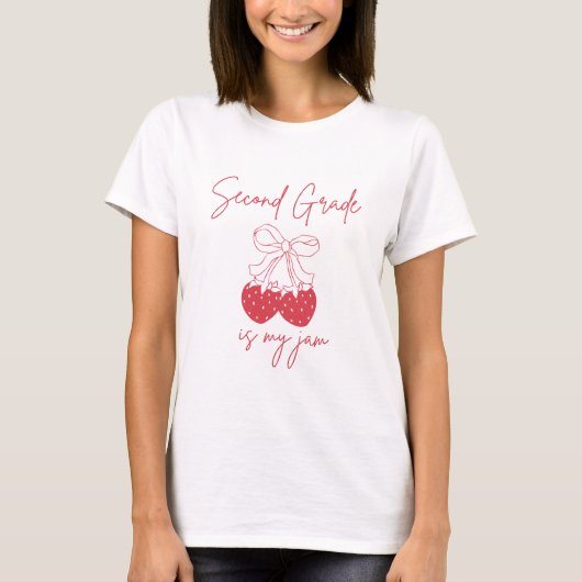 Vrouwen Tweede Graad Is Mijn Jam Aardbei Tweede Gr T-shirt (Voorkant)