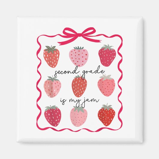 Vrouwen tweede klas is mijn jam aardbei eerste Kin Magneet (Voorkant)