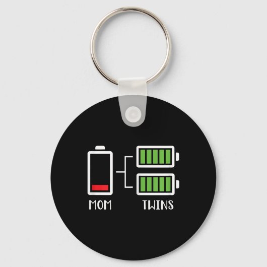 Vrouwen Twin Mama Funny Moe Laag Schattigee moeder Sleutelhanger (Voorkant)
