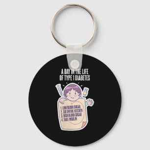 Vrouwen Type 1 Diabetes Awareness Month Funny Diab Sleutelhanger