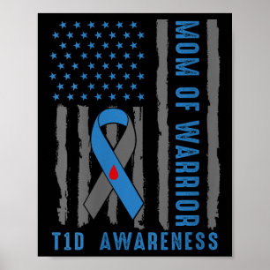Vrouwen Type 1 Diabetes Awareness T1d Warrior Type Poster