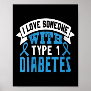 Vrouwen Type 1 Diabetes Love Juvenile Diabetes Bla Poster