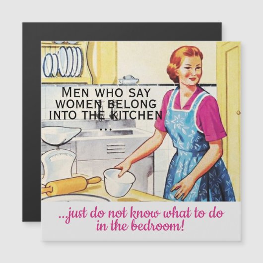 vrouwen uit de middeleeuwen horen bij de keuken (Voorkant / Achterkant)