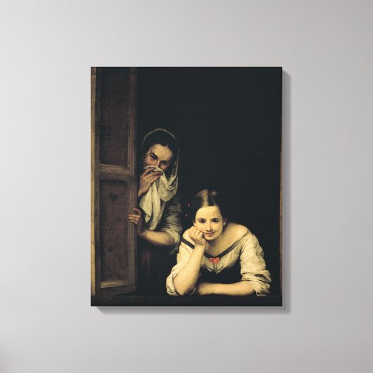Vrouwen uit Galicië op het raam, 1670 Canvas Afdruk (Voorkant)