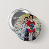 Vrouwen uit Tang Dynasty Chinese  kunst Ronde Button 5,7 Cm (Voorkant /achterkant)