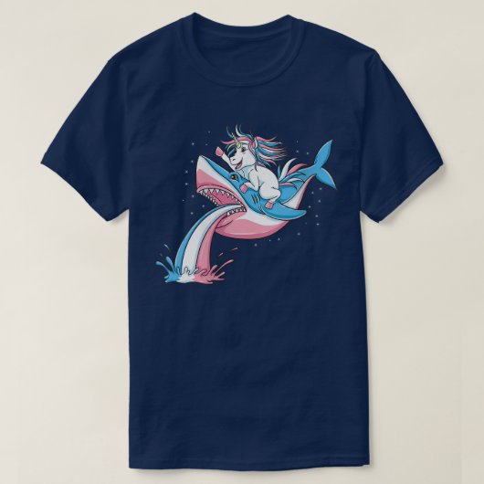 Vrouwen Unicorn Riding Trans Pride Shark Transgend T-shirt (Design voorkant)