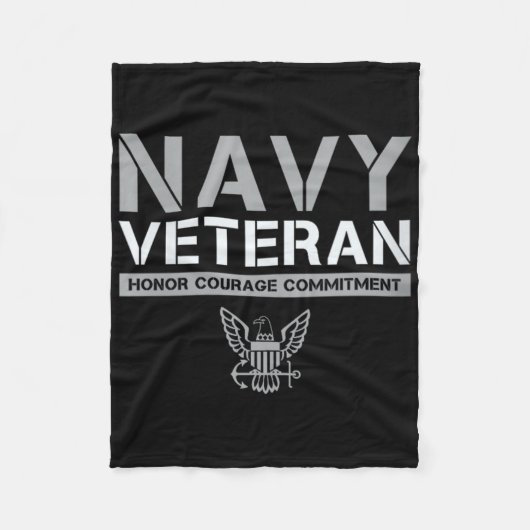 Vrouwen US Navy - Veteran Honor Courage Commitment Fleece Deken (Voorkant)